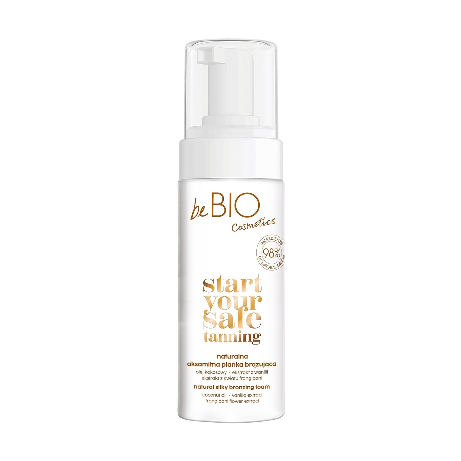 Бронзувальна пінка для тіла beBIO Start Your Safe Tanning Natural Silky Bronzing Foam, 150 мл