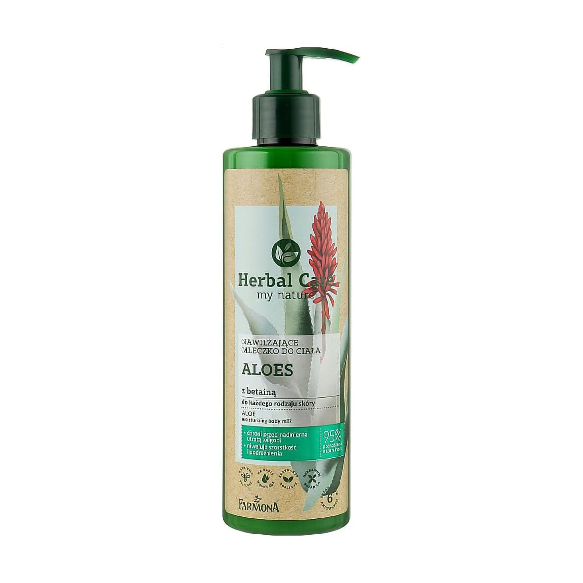 Зволожувальне молочко для тіла Farmona Herbal Care My Nature Aloes Moisturizing Body Milk Алое, 400 мл
